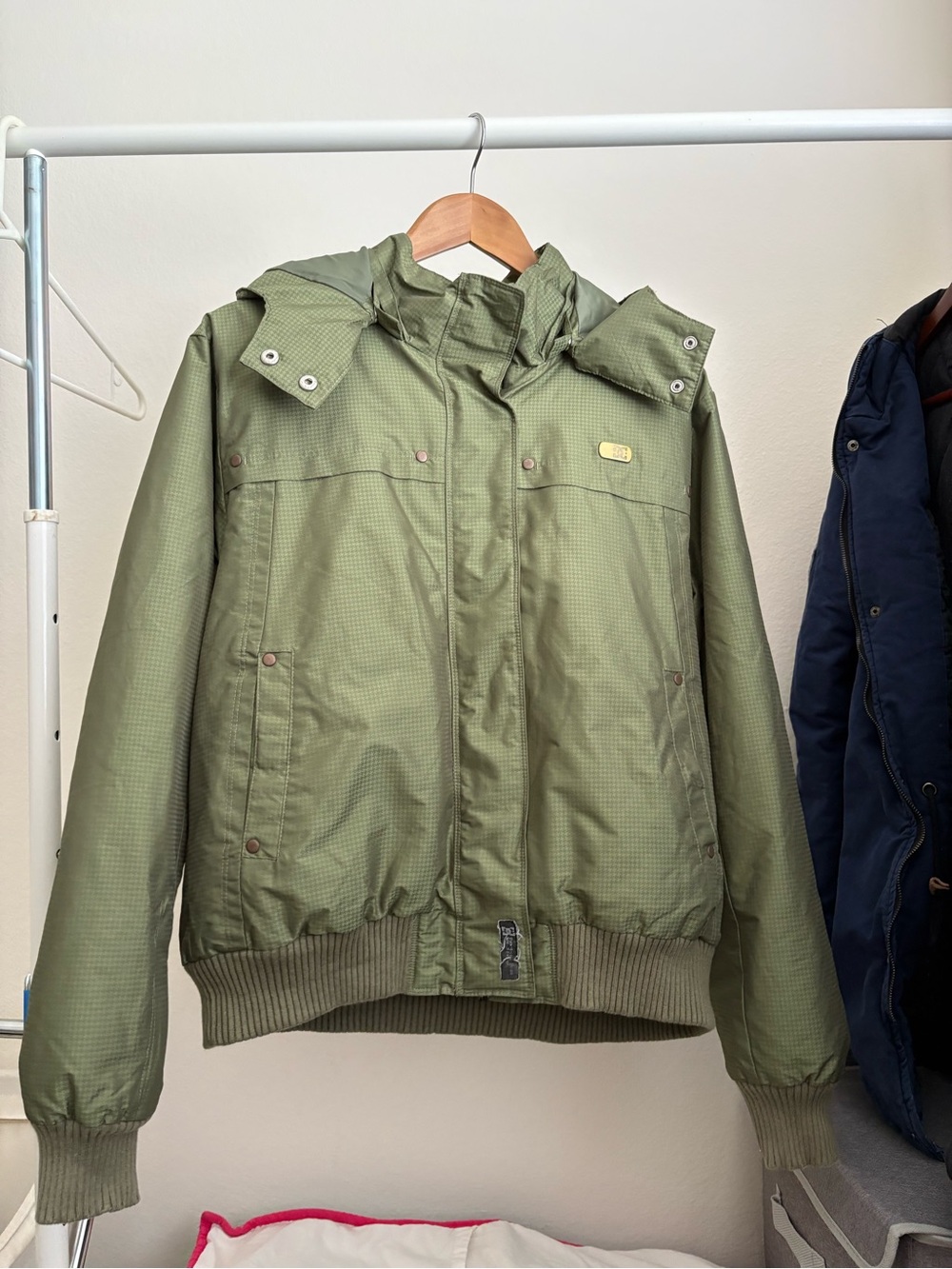 DC Olive Green Hooded Ski Jacket